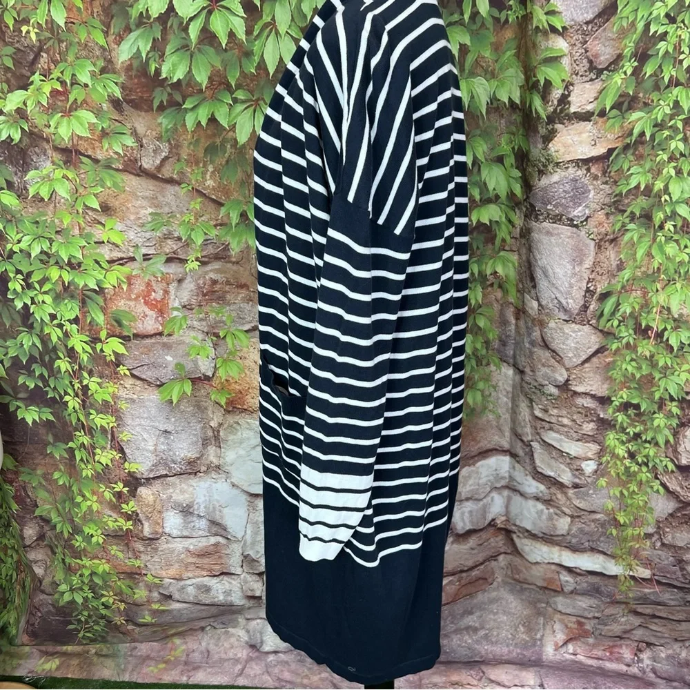 CABI Navy and White Nautical Stripe Long Ling Cardigan, M - Picture 4 of 9